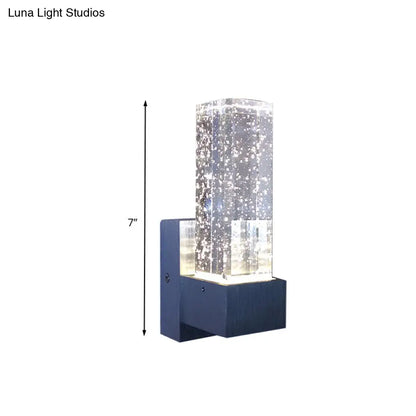DecorBites™ Modern LED Crystal Wall Sconce Light Fixture for Bedrooms - Clear Bubble Design in Warm/White Light