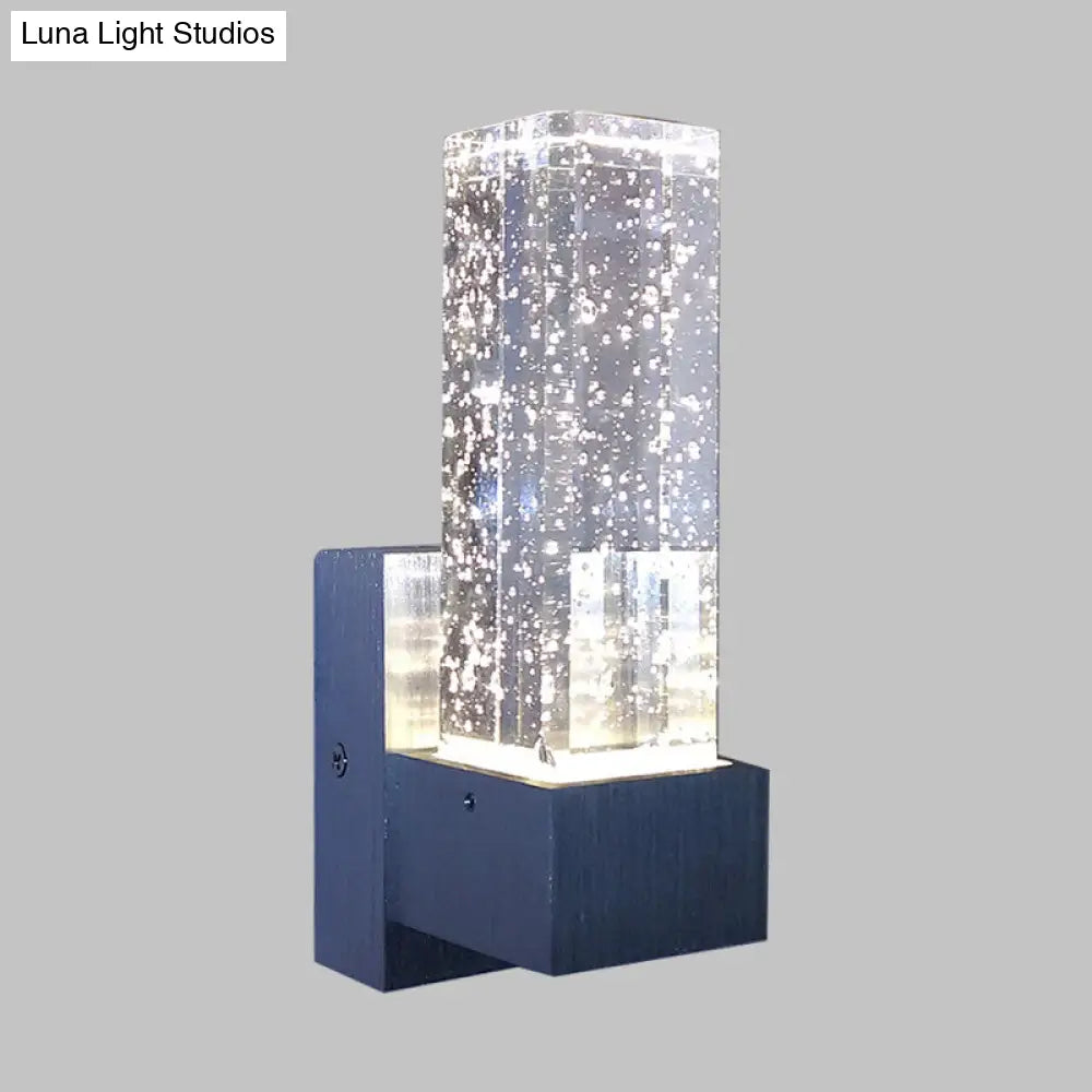 DecorBites™ Modern LED Crystal Wall Sconce Light Fixture for Bedrooms - Clear Bubble Design in Warm/White Light