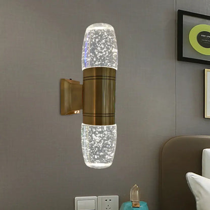 DecorBites™ Modern LED Crystal Wall Sconce Light in Brass for Bedroom