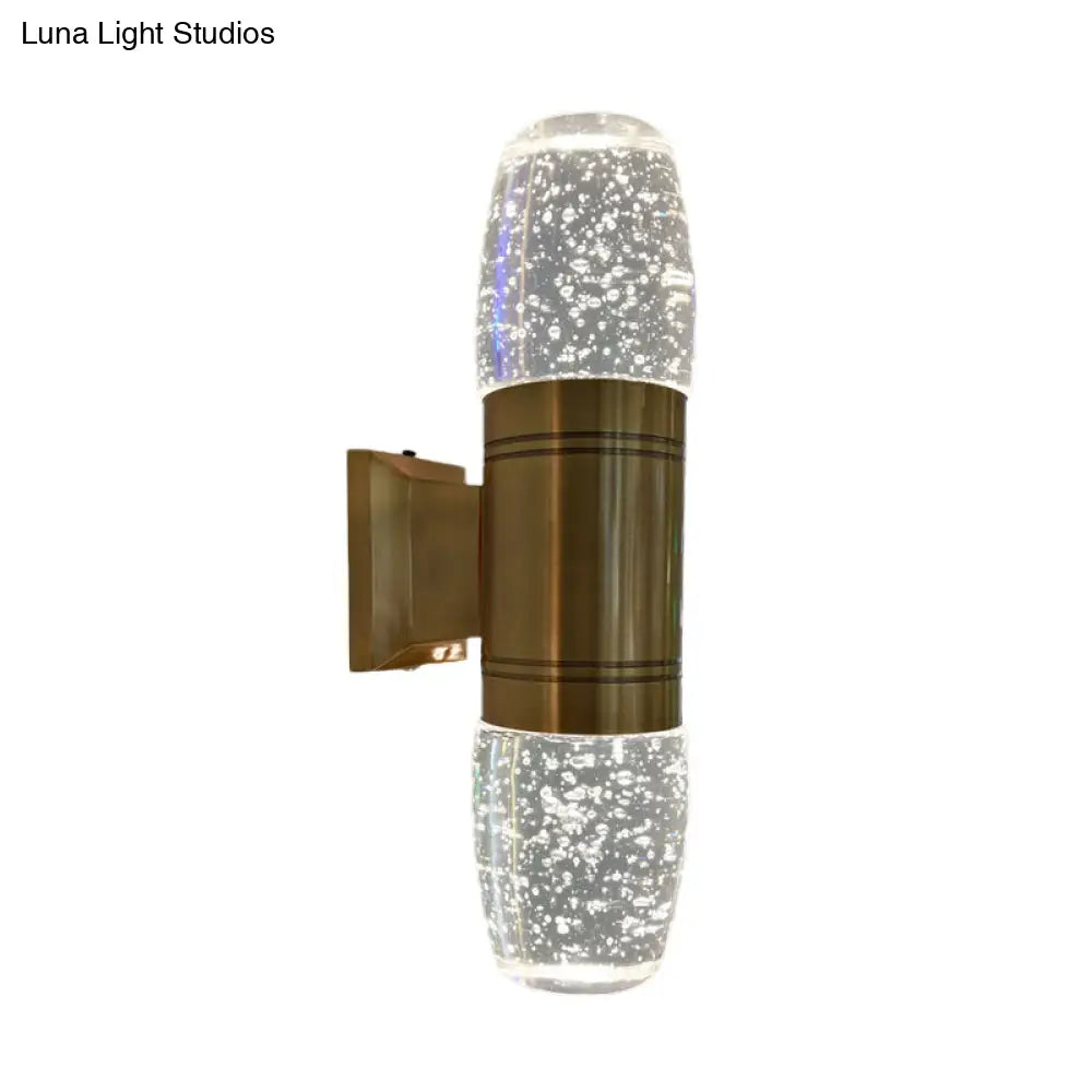 DecorBites™ Modern LED Crystal Wall Sconce Light in Brass for Bedroom