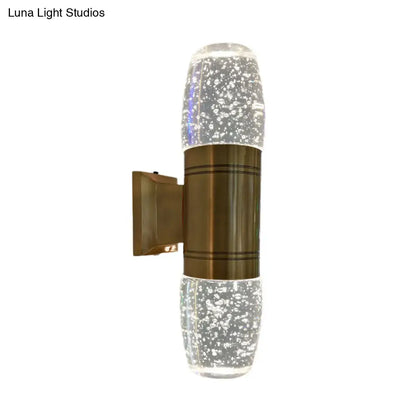 DecorBites™ Modern LED Crystal Wall Sconce Light in Brass for Bedroom