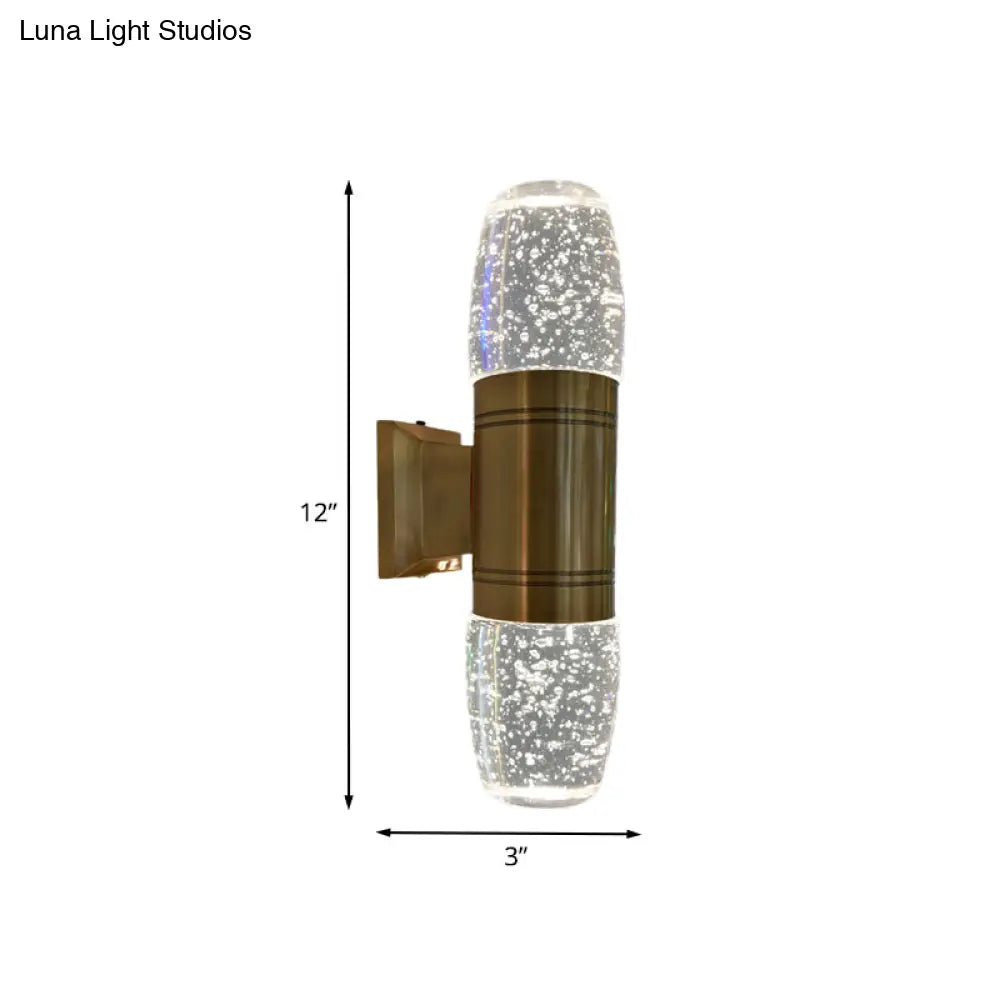 DecorBites™ Modern LED Crystal Wall Sconce Light in Brass for Bedroom