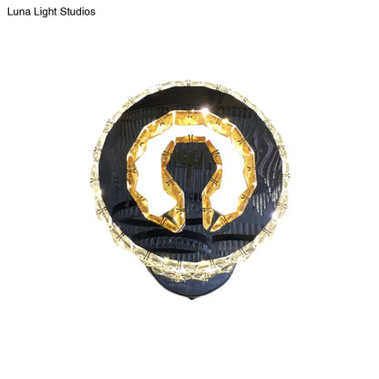 DecorBites™ Modern LED Crystal Wall Sconce: Minimalist Chrome Finish, Warm/White Light