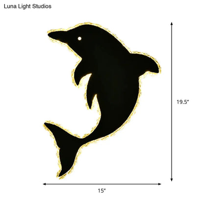 DecorBites™ Modern LED Dolphin Crystal Wall Sconce - Stainless Steel Flush Mount Light