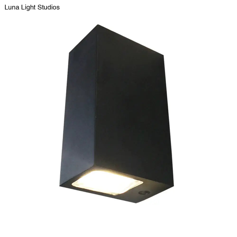 DecorBites™ Modern LED Dual-Sided Wall Lamp - Black Rectangular Sconce with Metal Shade, Blue/Purple/Yellow Light
