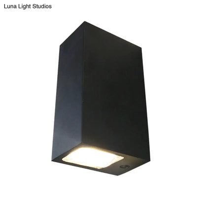 DecorBites™ Modern LED Dual-Sided Wall Lamp - Black Rectangular Sconce with Metal Shade, Blue/Purple/Yellow Light