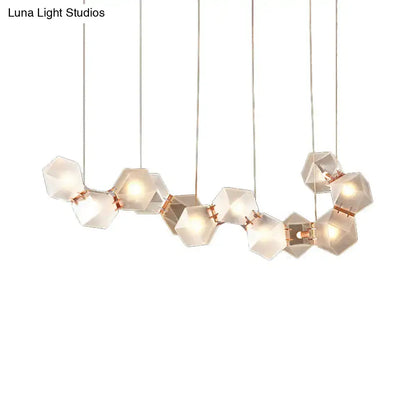 Modern led geometric white glass pendant – dining room light