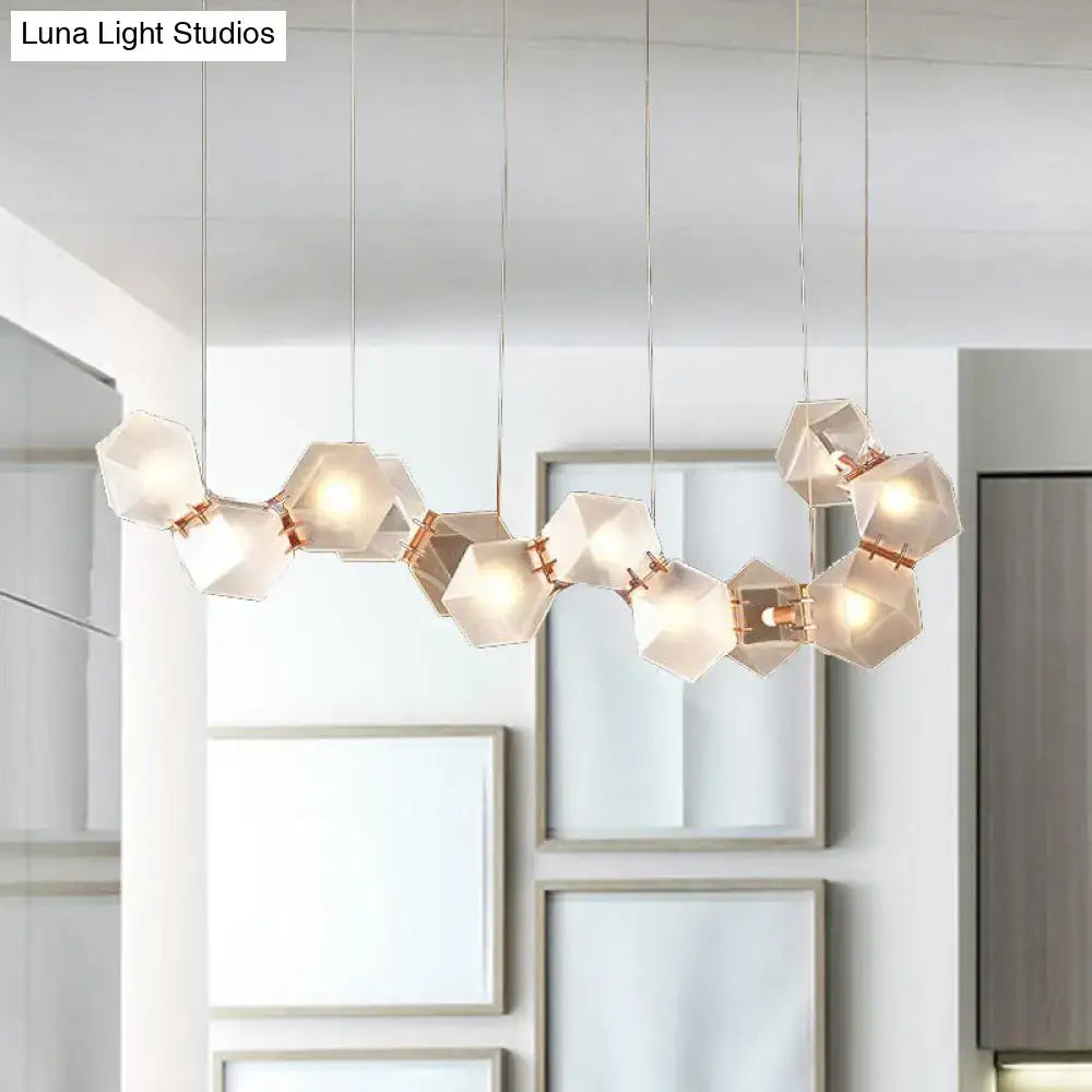 Modern led geometric white glass pendant – dining room light
