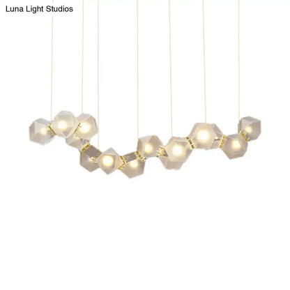 Modern led geometric white glass pendant – dining room light