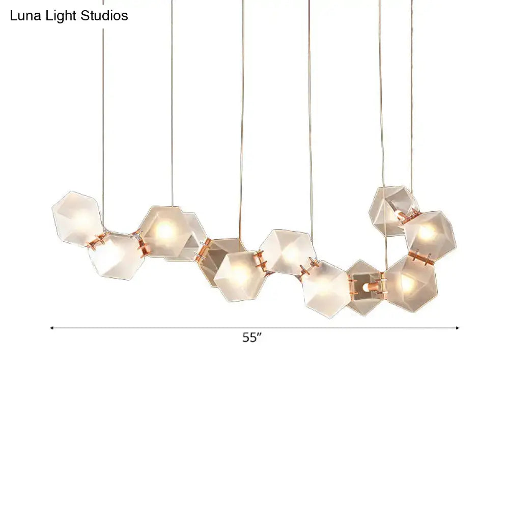 Modern led geometric white glass pendant – dining room light