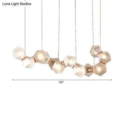 Modern led geometric white glass pendant – dining room light