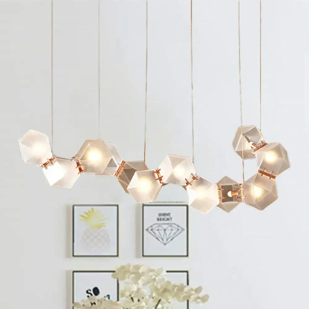 Modern led geometric white glass pendant – dining room light