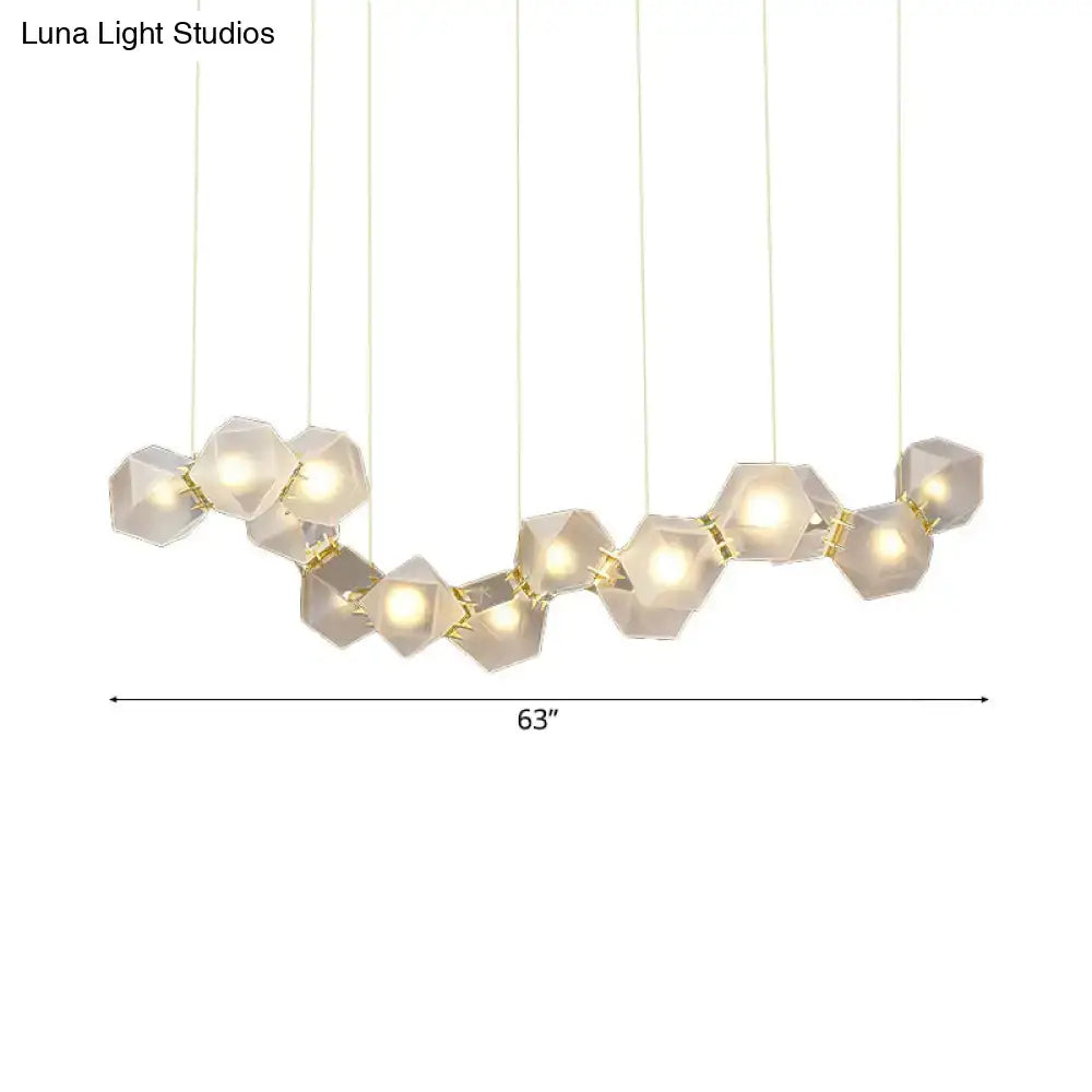 Modern led geometric white glass pendant – dining room light