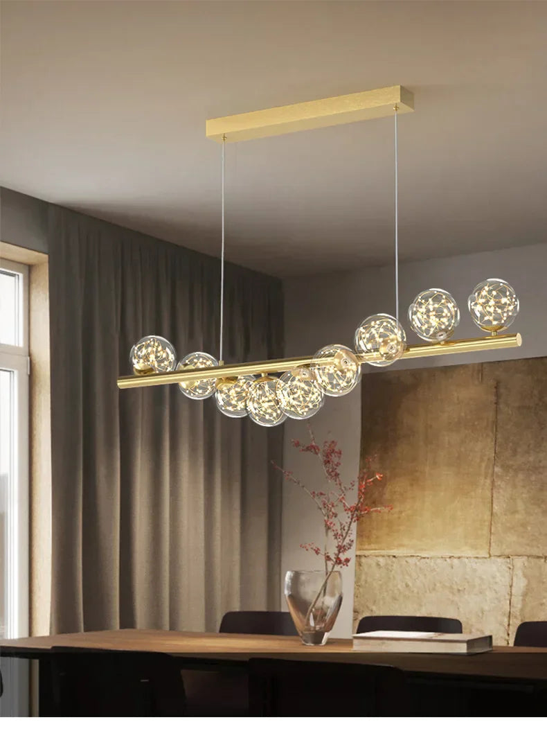 DecorBites™ Modern LED Glass Chandelier for Dining Room