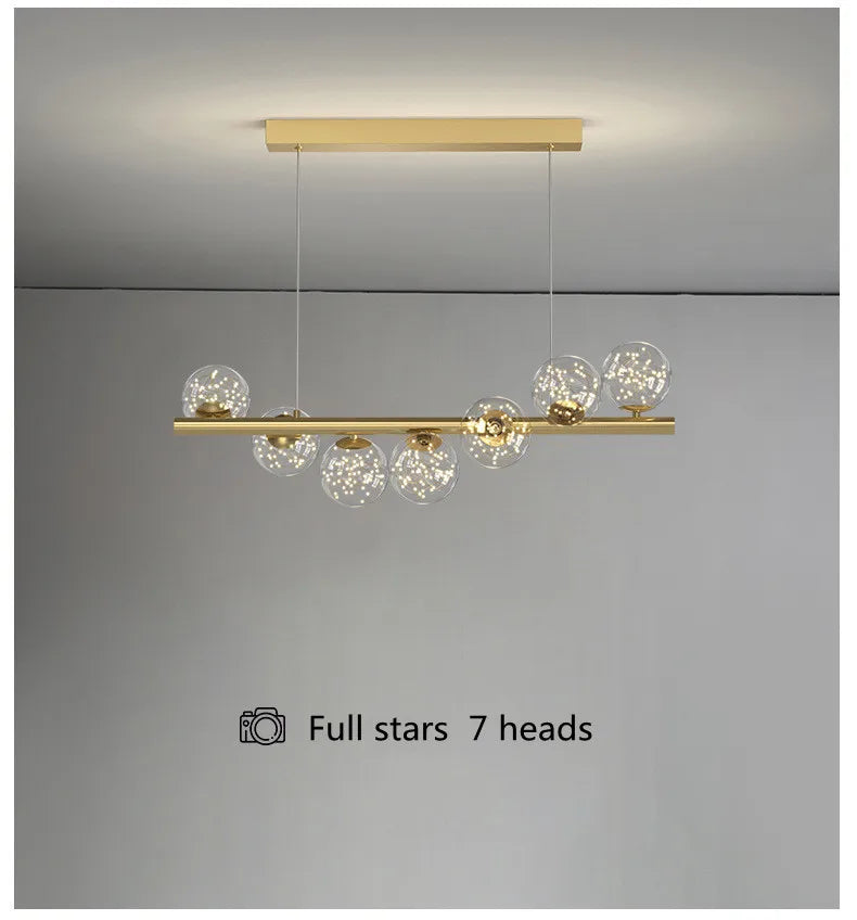 DecorBites™ Modern LED Glass Chandelier for Dining Room