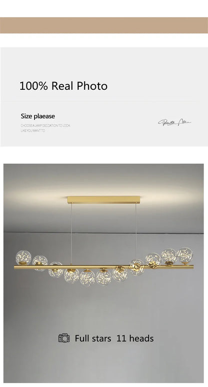 DecorBites™ Modern LED Glass Chandelier for Dining Room