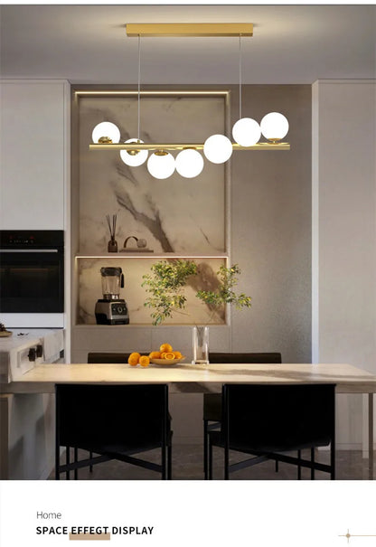 DecorBites™ Modern LED Glass Chandelier for Dining Room