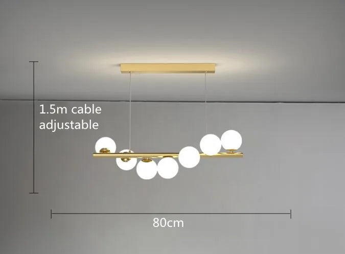 DecorBites™ Modern LED Glass Chandelier for Dining Room