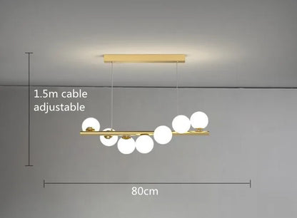 DecorBites™ Modern LED Glass Chandelier for Dining Room