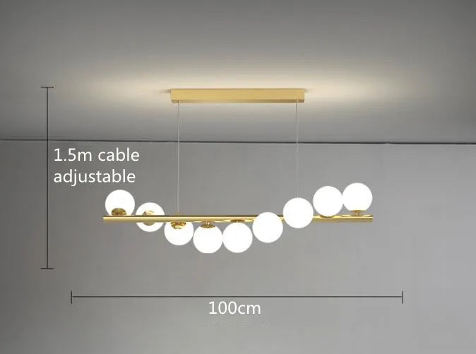 DecorBites™ Modern LED Glass Chandelier for Dining Room