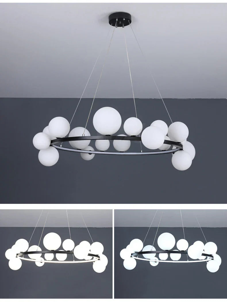 DecorBites™ Modern LED Glass Chandelier with Adjustable Cord