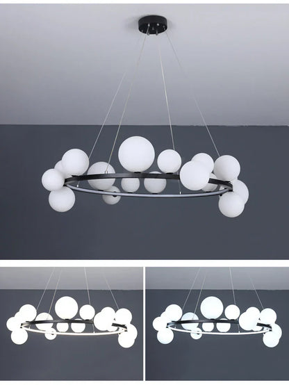DecorBites™ Modern LED Glass Chandelier with Adjustable Cord