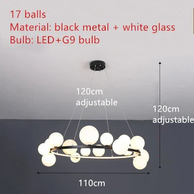 DecorBites™ Modern LED Glass Chandelier with Adjustable Cord