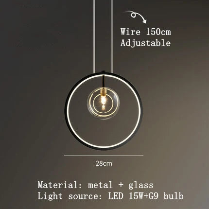 DecorBites™ Modern LED Glass Chandelier with Adjustable Cord