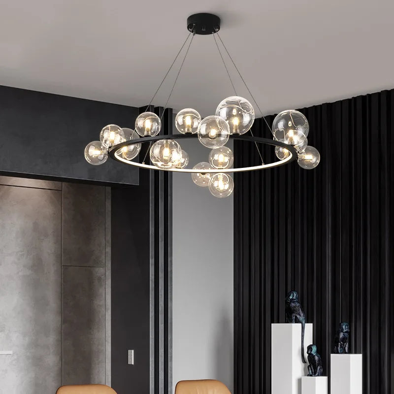 DecorBites™ Modern LED Glass Chandelier with Adjustable Cord