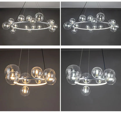 DecorBites™ Modern LED Glass Chandelier with Adjustable Cord