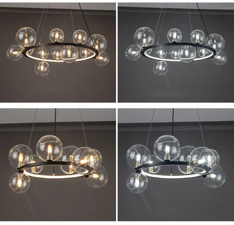 DecorBites™ Modern LED Glass Chandelier with Adjustable Cord