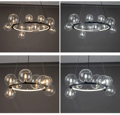 DecorBites™ Modern LED Glass Chandelier with Adjustable Cord