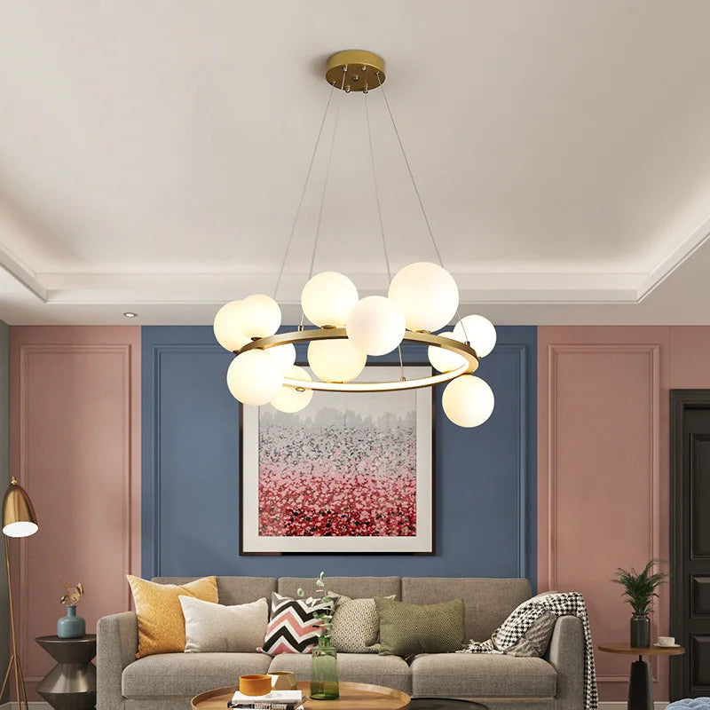 DecorBites™ Modern LED Glass Chandelier with Adjustable Cord