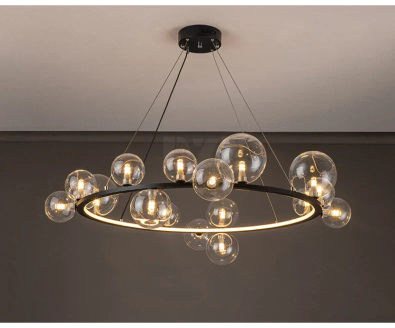 DecorBites™ Modern LED Glass Chandelier with Adjustable Cord