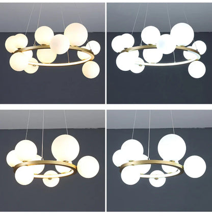 DecorBites™ Modern LED Glass Chandelier with Adjustable Cord