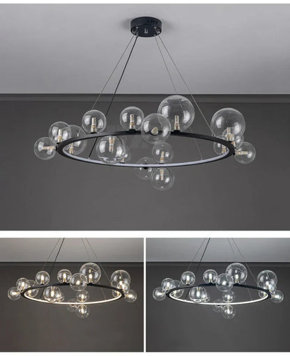 DecorBites™ Modern LED Glass Chandelier with Adjustable Cord