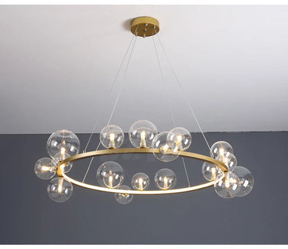 DecorBites™ Modern LED Glass Chandelier with Adjustable Cord