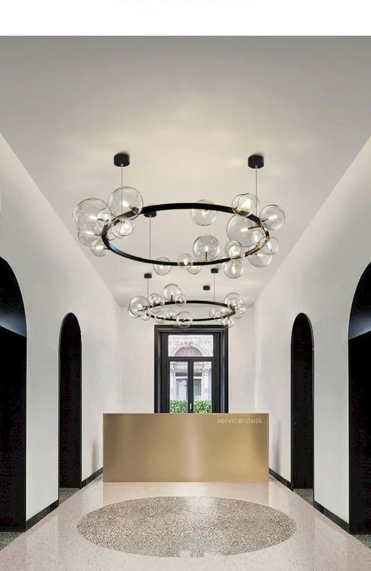 DecorBites™ Modern LED Glass Chandelier with Adjustable Cord