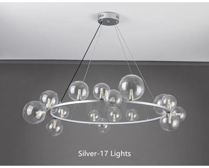 DecorBites™ Modern LED Glass Chandelier with Adjustable Cord