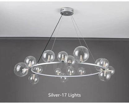 DecorBites™ Modern LED Glass Chandelier with Adjustable Cord