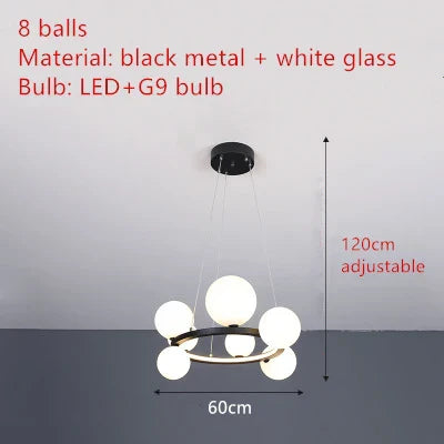 DecorBites™ Modern LED Glass Chandelier with Adjustable Cord