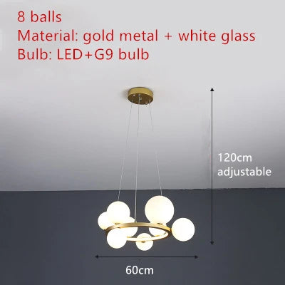 DecorBites™ Modern LED Glass Chandelier with Adjustable Cord