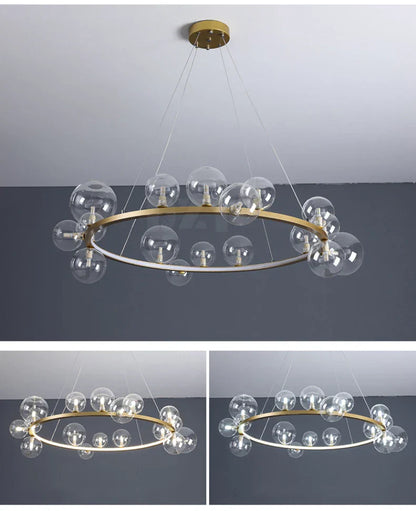 DecorBites™ Modern LED Glass Chandelier with Adjustable Cord