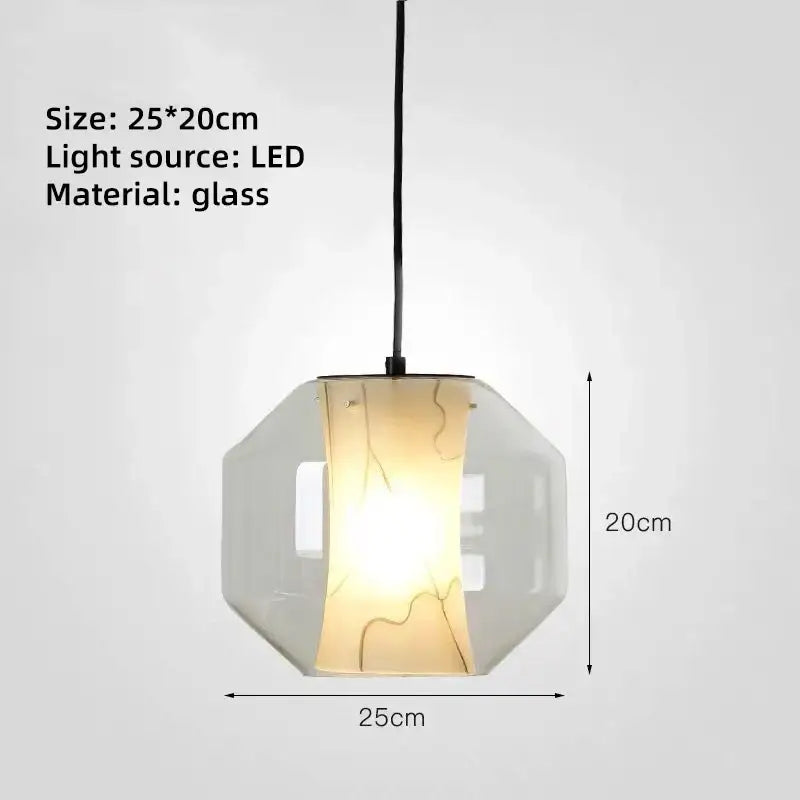 Modern led glass marble pendant light for dining room