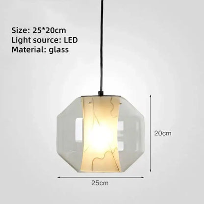 Modern led glass marble pendant light for dining room
