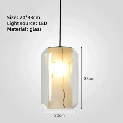 Modern led glass marble pendant light for dining room