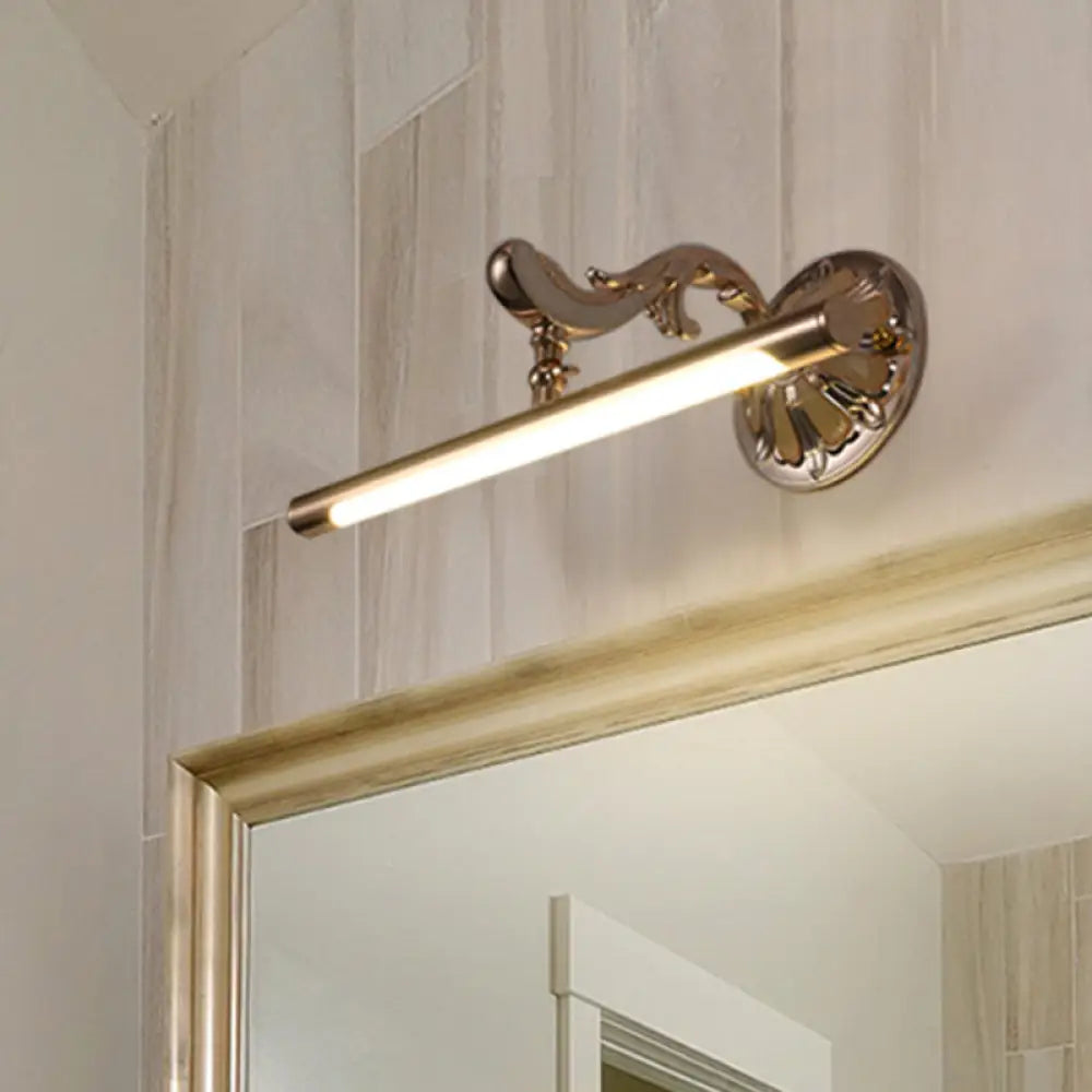 DecorBites™ Modern LED Gold Vanity Mirror Light for Bathroom - Wall Mounted Tube Shaped Lamp, Metallic Finish (16"/22" Dia)