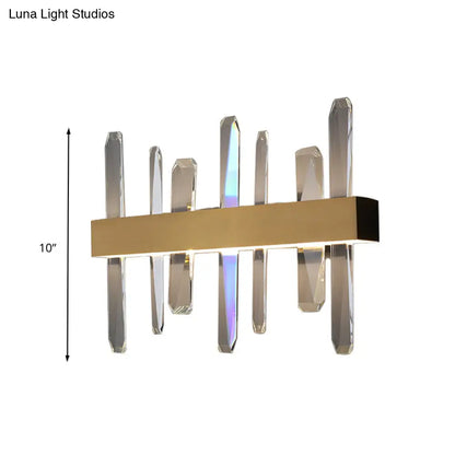 DecorBites™ Modern LED Gold Wall Sconce with Clear Crystal Bar and Stylish Metal Shade