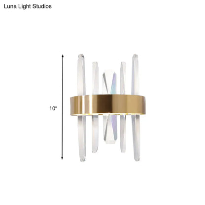 DecorBites™ Modern LED Gold Wall Sconce with Clear Crystal Bar and Stylish Metal Shade
