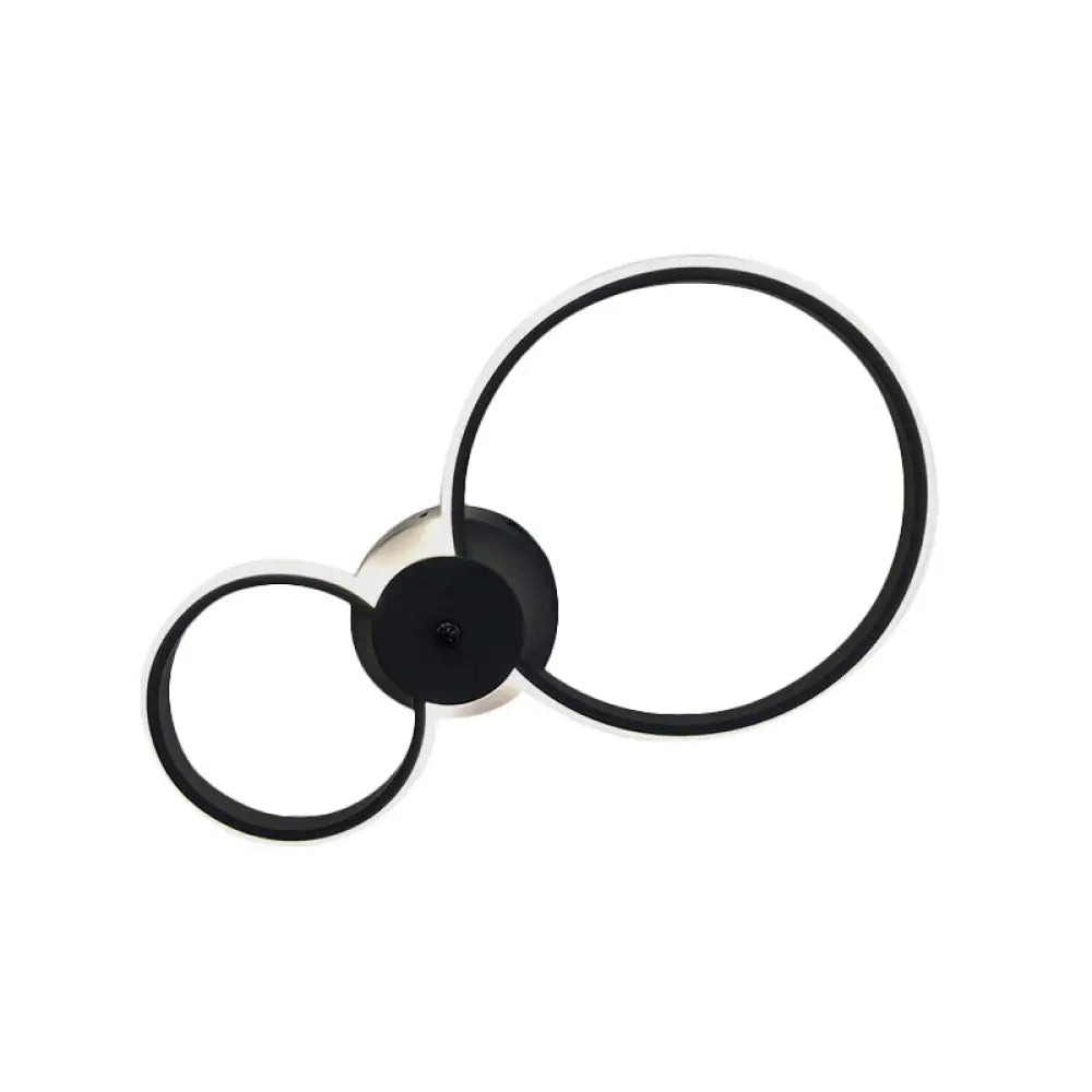 DecorBites™ Modern LED Hoop Wall Lamp with Acrylic Lighting - Black/White, 2/3 Lights in Warm/White/Second Gear